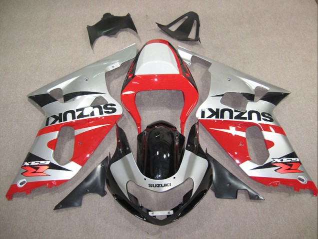 Vermelho Prata Carenagem Moto Suzuki GSXR 600 K1 K2 K3 01-03 Vermelho Prata Carenagem Moto Suzuki GSXR 600 K1 K2 K3 01-03