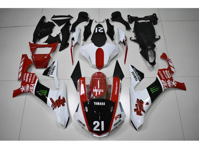 Vermelho Preto 21 Carenagem Moto Yamaha R1 15-19 Vermelho Preto 21 Carenagem Moto Yamaha R1 15-19