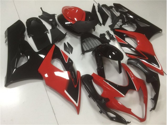 Vermelho Preto Abs Moto Plásticos Suzuki GSXR 1000 K5 05-06 Vermelho Preto Abs Moto Plásticos Suzuki GSXR 1000 K5 05-06