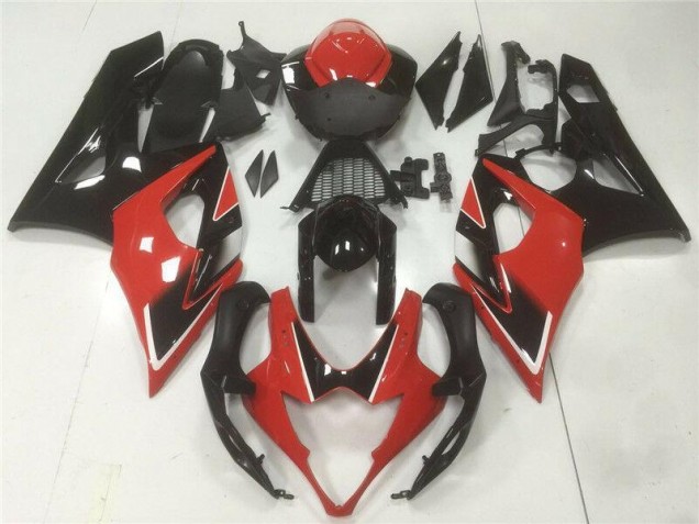 Vermelho Preto Abs Moto Plásticos Suzuki GSXR 1000 K5 05-06 Vermelho Preto Abs Moto Plásticos Suzuki GSXR 1000 K5 05-06