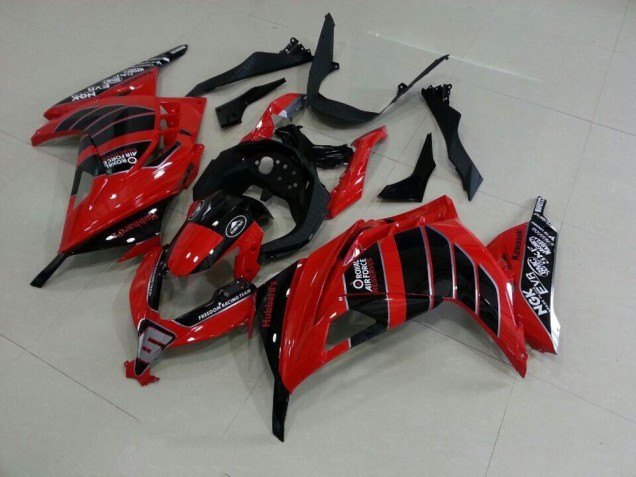 Vermelho Preto Airforce Carenagem Moto Kawasaki ZX 300R 13-16