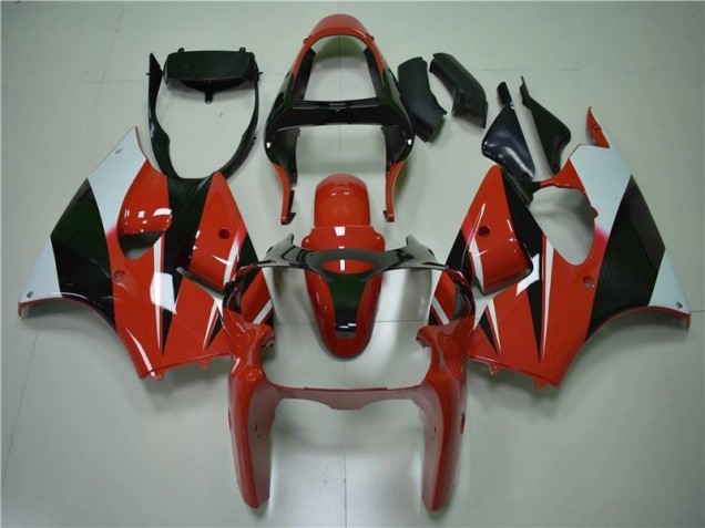 Vermelho Preto Branco Carenagem Moto Kawasaki ZX6R 00-02 Vermelho Preto Branco Carenagem Moto Kawasaki ZX6R 00-02