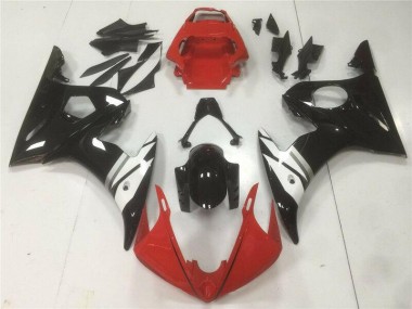 Vermelho Preto Branco Carenagem Moto Yamaha R6 03-05