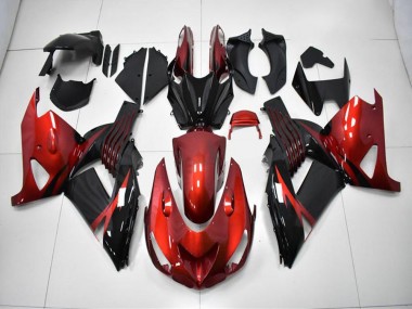 Vermelho Preto Carenagem Moto Kawasaki ZX14R ZZR 1400 06-11