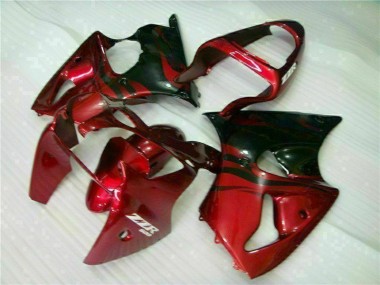 Vermelho Preto Carenagem Moto Kawasaki ZX6R 00-02