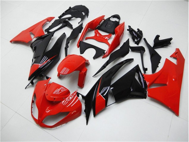 Vermelho Preto Carenagem Moto Kawasaki ZX6R 09-12 Vermelho Preto Carenagem Moto Kawasaki ZX6R 09-12