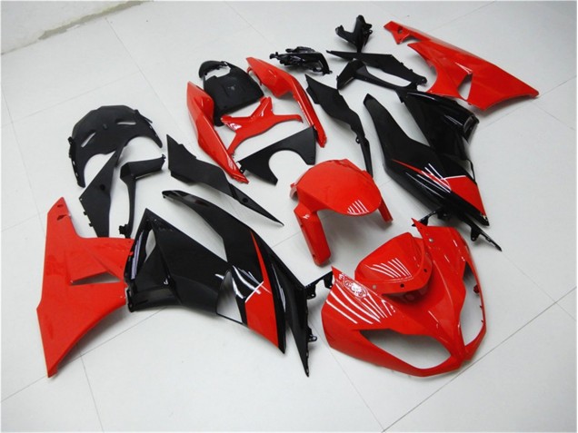 Vermelho Preto Carenagem Moto Kawasaki ZX6R 09-12 Vermelho Preto Carenagem Moto Kawasaki ZX6R 09-12