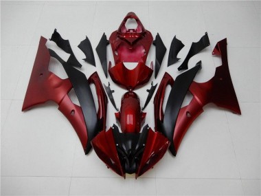 Vermelho Preto Carenagem & Plástico Moto Yamaha R6 08-16
