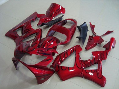 Vermelho Preto Chama Carenagem Moto Honda CBR 900RR 929 00-01