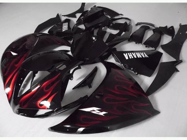 Vermelho Preto Chama Carenagem Moto Yamaha R1 12-14