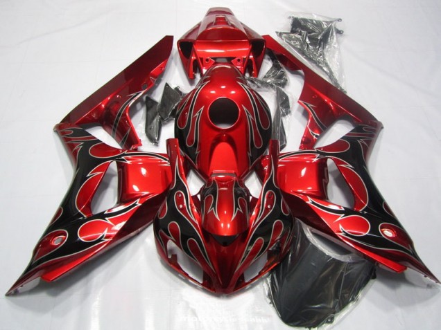 Vermelho Preto Chama Carroçaria Moto Honda CBR 1000RR 06-07 Vermelho Preto Chama Carroçaria Moto Honda CBR 1000RR 06-07