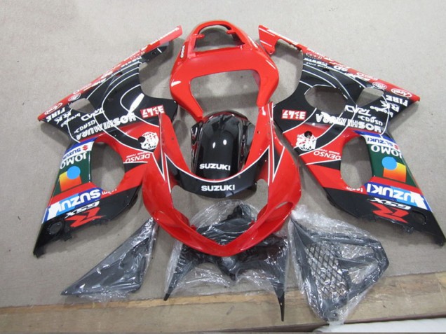 Vermelho Preto Denso Carenagem Moto Suzuki GSXR 1000 K1 00-02 Vermelho Preto Denso Carenagem Moto Suzuki GSXR 1000 K1 00-02