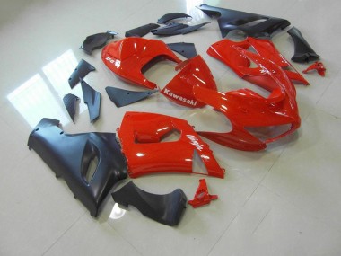 Vermelho & Preto Fosco Carenagem Moto Kawasaki ZX6R 05-06