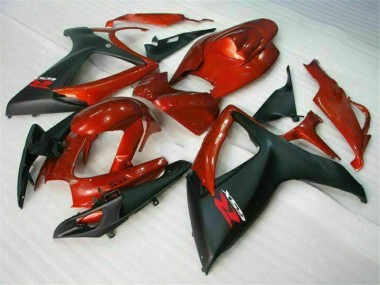 Vermelho Preto Injeção Kit Carenagem Moto Suzuki GSXR 600 / 750 K6 06-07