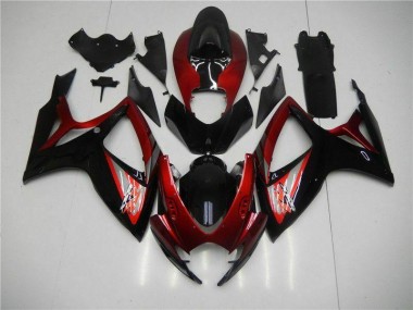 Vermelho Preto Injeção Kit Carenagem Suzuki GSXR 600 / 750 K6 06-07