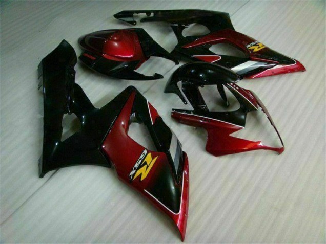 Vermelho Preto Kit Carenagem Moto Suzuki GSXR 1000 K5 05-06 Vermelho Preto Kit Carenagem Moto Suzuki GSXR 1000 K5 05-06