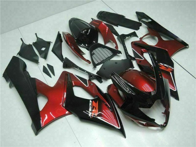 Vermelho Preto Kit Completo Carenagem Moto Suzuki GSXR 1000 K5 05-06 Vermelho Preto Kit Completo Carenagem Moto Suzuki GSXR 1000 K5 05-06