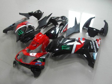 Vermelho & Preto Monster Carenagem Moto Kawasaki ZX 250R 08-12