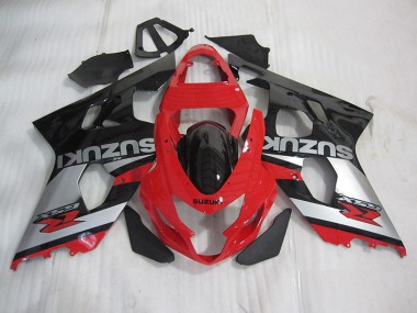 Vermelho Preto Prata Carenagem Moto Suzuki GSXR 600 K4 04-05