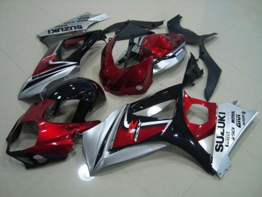 Vermelho Preto Prata Kit Carenagem Moto Suzuki GSXR 1000 K7 07-08