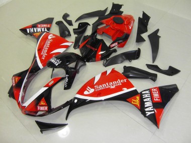 Vermelho Preto Santander Carenagem Moto Yamaha R1 12-14
