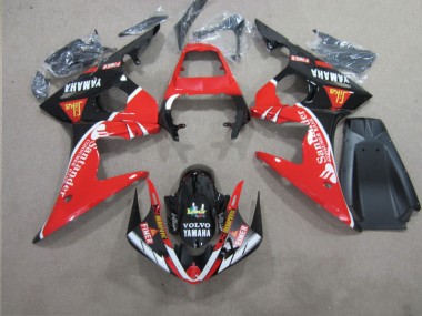 Vermelho Preto Santander Carenagem Moto Yamaha R6 03-05