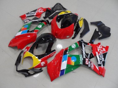 Vermelho & Verde Carenagem Moto Suzuki GSXR 1000 K7 07-08