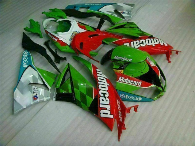 Vermelho Verde Motocard Carenagem Moto Kawasaki ZX6R 09-12 Vermelho Verde Motocard Carenagem Moto Kawasaki ZX6R 09-12