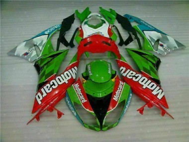 Vermelho Verde Motocard Carenagem Moto Kawasaki ZX6R 09-12