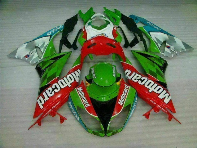 Vermelho Verde Motocard Carenagem Moto Kawasaki ZX6R 09-12 Vermelho Verde Motocard Carenagem Moto Kawasaki ZX6R 09-12