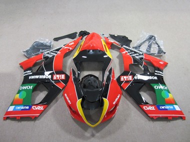 Vermelho Verde Preto Carenagem Moto Suzuki GSXR 1000 K3 03-04